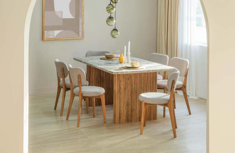 Hiro Dining Table With 6 Chairs