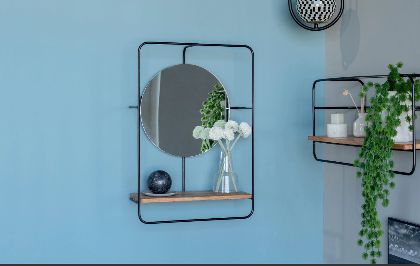 Jasper Mirror Wall Shelf