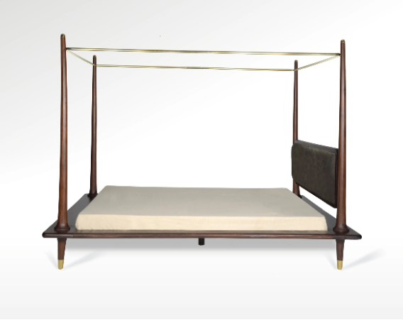 Navah Queen Bed Teak Wood (With Poster)