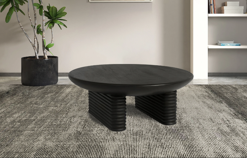 Ribbed Coffee Table Black