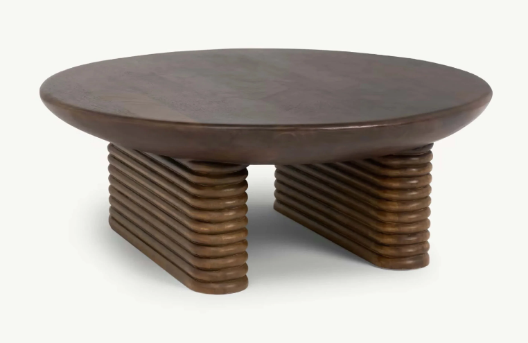 Ribbed Coffee Table Brown