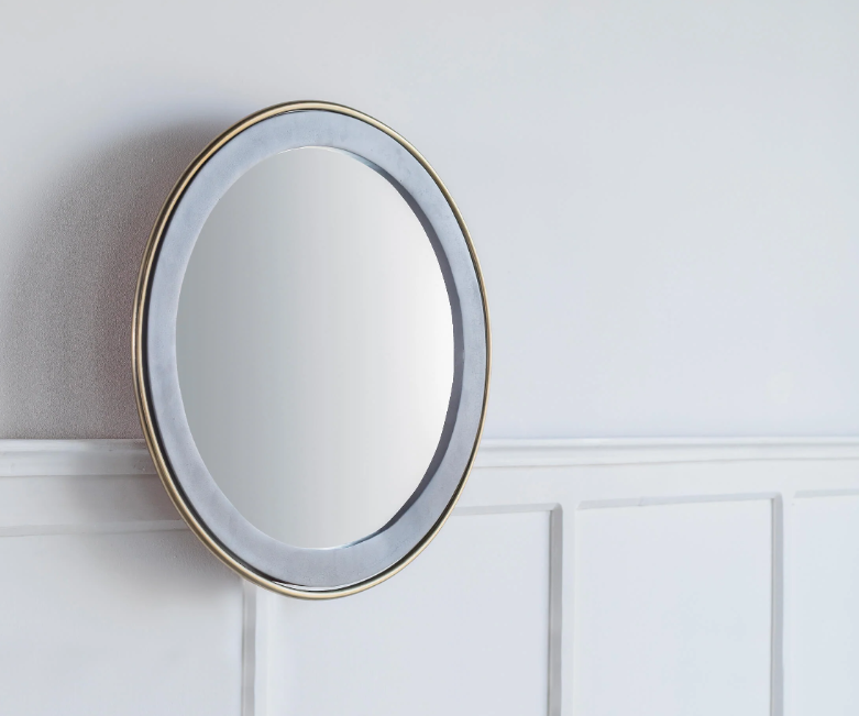 Toshi Round Mirror Cement