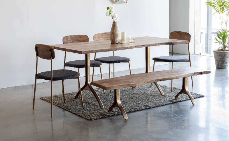 Yoho Dining Table With 4 Chairs and Bench